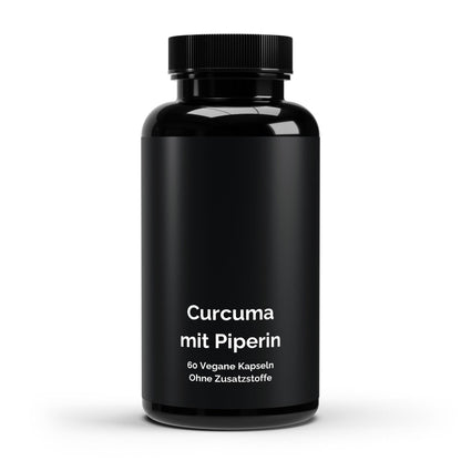 Kurkuma + Piperin 60 Kapseln - Hochdosiert mit Schwarzem Pfeffer | 2 Monate Vorrat - jostefitvita.de