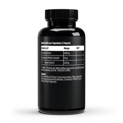Kurkuma + Piperin 60 Kapseln - Hochdosiert mit Schwarzem Pfeffer | 2 Monate Vorrat - jostefitvita.de