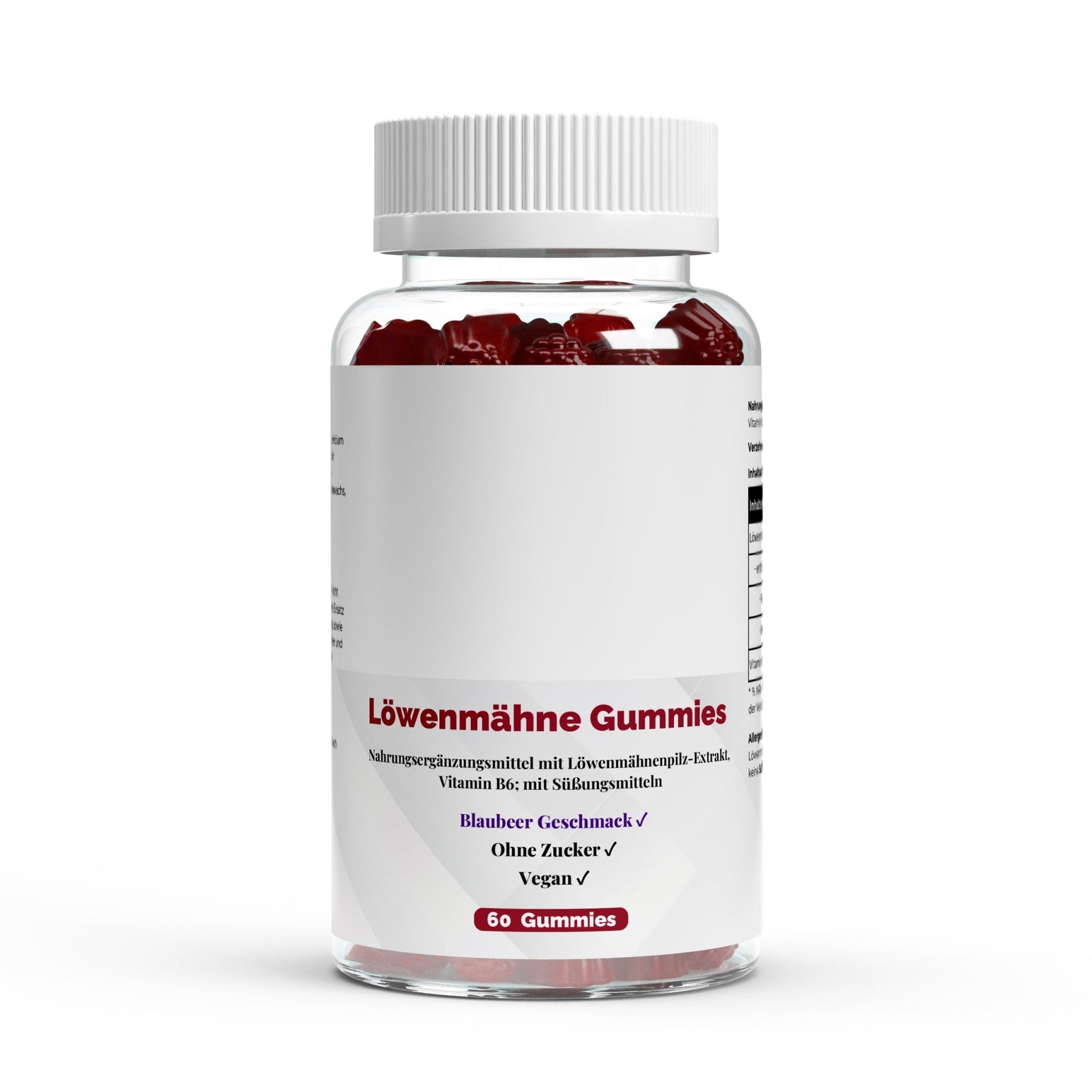 Löwenmähne + Vitamin B6 Gummies 60 Stück - Zuckerfrei & Vegan | Lion's Mane - jostefitvita.de