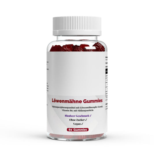 Löwenmähne + Vitamin B6 Gummies 60 Stück - Zuckerfrei & Vegan | Lion's Mane - jostefitvita.de