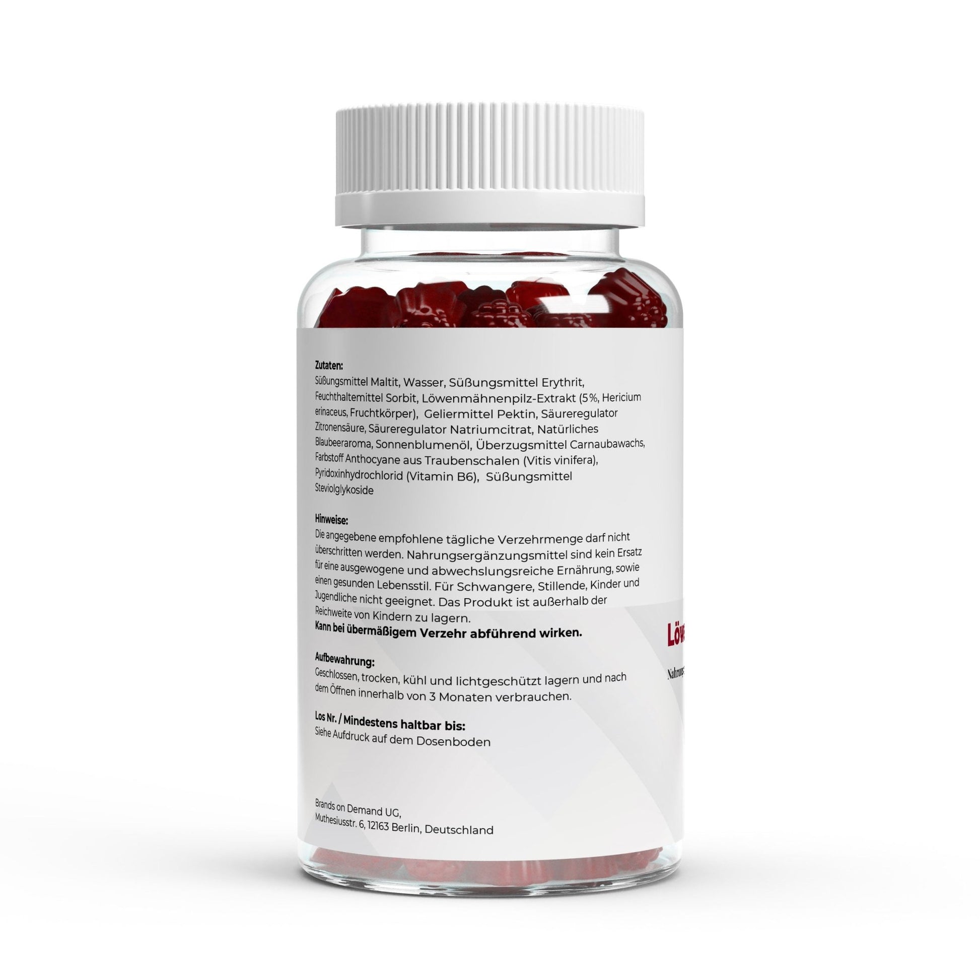 Löwenmähne + Vitamin B6 Gummies 60 Stück - Zuckerfrei & Vegan | Lion's Mane - jostefitvita.de