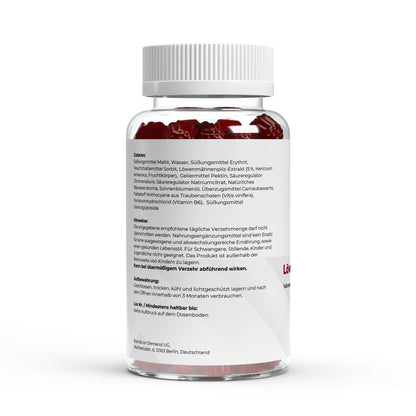 Löwenmähne + Vitamin B6 Gummies 60 Stück - Zuckerfrei & Vegan | Lion's Mane - jostefitvita.de