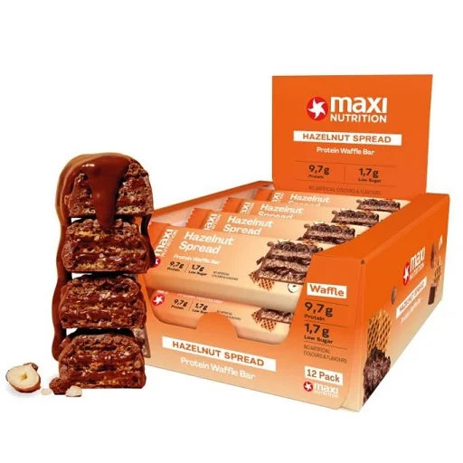 MaxiNutrition Protein Waffle Bar 12x39g CHRUNCH HAZELNUT SPREAD