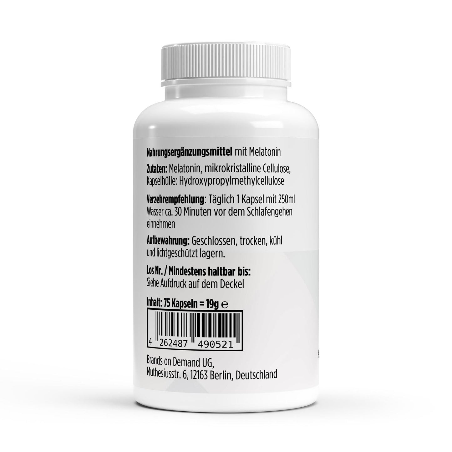 Melatonin Kapseln 75 Stück - Natürliche Einschlafhilfe vegetarisch - jostefitvita.de