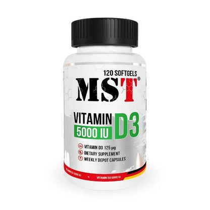 MST Vitamin D3 Kapseln 5000 IE - 120 Softgel Cholecalciferol - jostefitvita.de