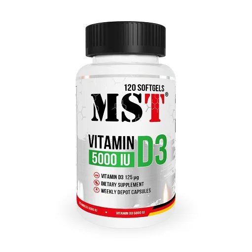 MST Vitamin D3 Kapseln 5000 IE - 120 Softgel Cholecalciferol - jostefitvita.de