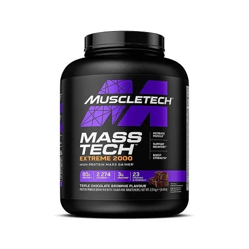 Muscletech Mass - Tech 2000 Weight Gainer 2720g - 2 Geschmacksrichtungen - Premium Masseaufbau Protein Pulver - jostefitvita.de