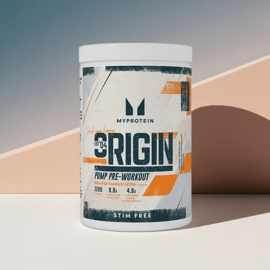 MyProtein Origin Pump 600g - Stimulanzienfreier Pre - Workout Booster(Orange Mango Soda) - jostefitvita.de