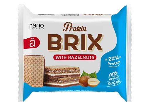 Nanosupps Protein Brix Hazelnut 24x25g - Proteinreiche Haselnuss-Riegel