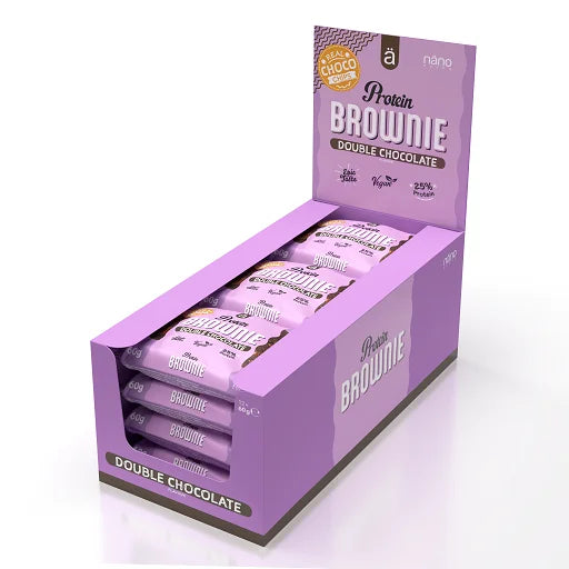 Nanosupps Protein Brownie 12x60g - Double Chocolate Protein-Snack