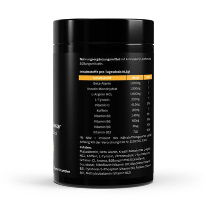 Pre-Workout Booster Orange 520g - Beta-Alanin, Kreatin & Koffein für Energie - jostefitvita.de