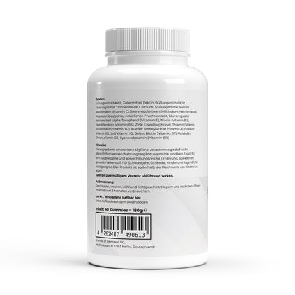 Premium Multivitamin + Mineral Gummies Vegan - 60 Stück Fruchtgummis ohne Zucker - jostefitvita.de