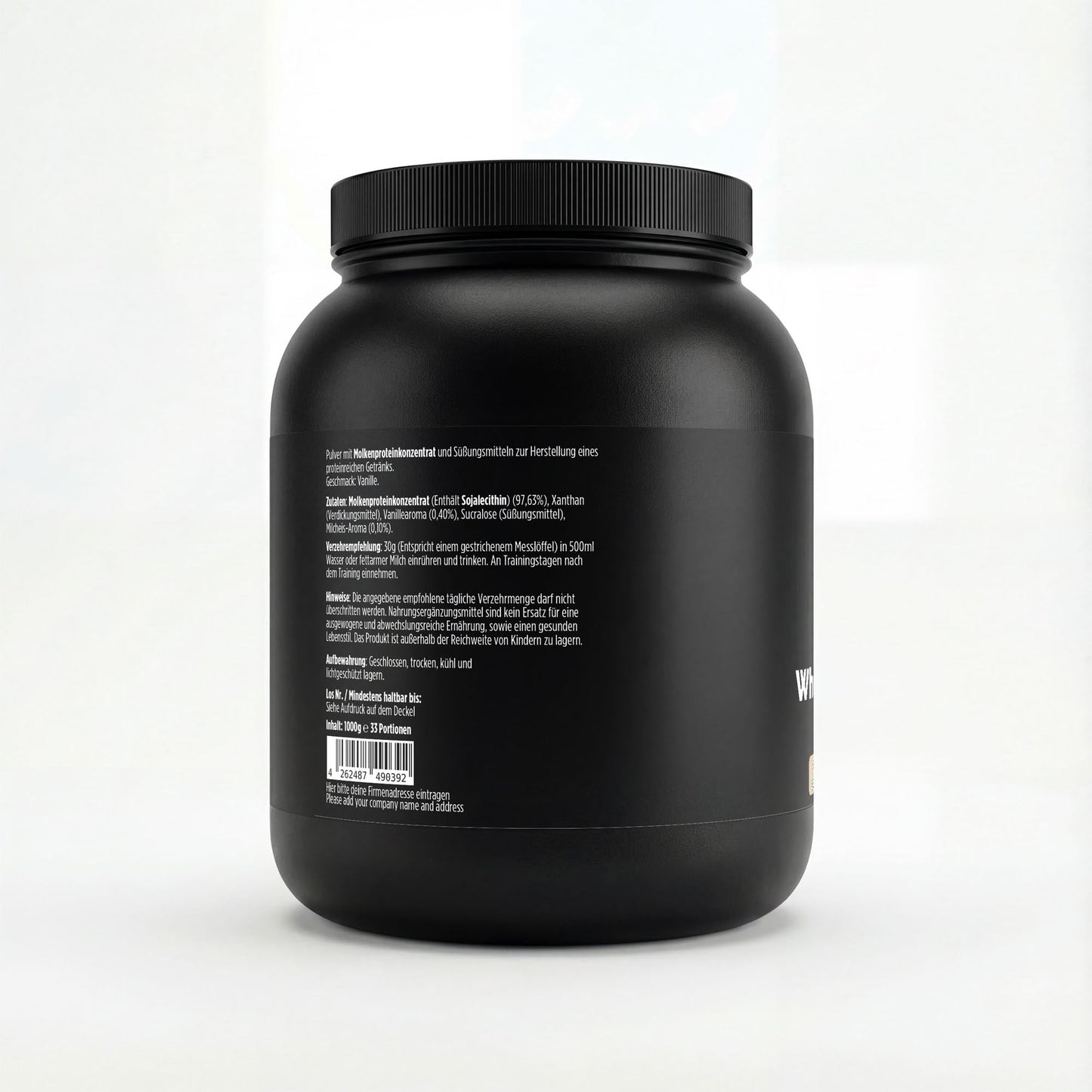 Premium Whey Protein Vanille 1kg - 94,85% Proteinkonzentrat | Muskelaufbau - jostefitvita.de