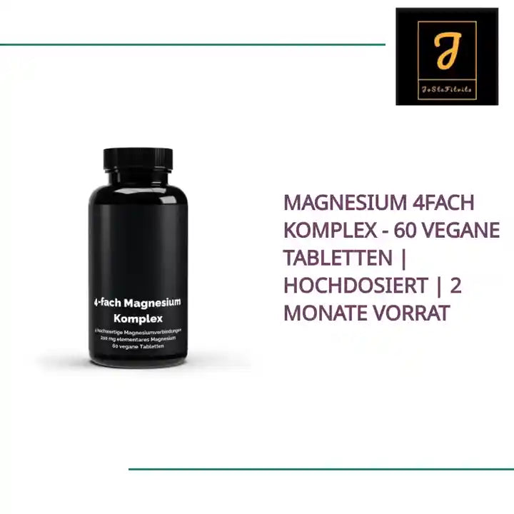Magnesium 4fach Komplex - 60 vegane Tabletten | Hochdosiert | 2 Monate Vorrat by@Outfy