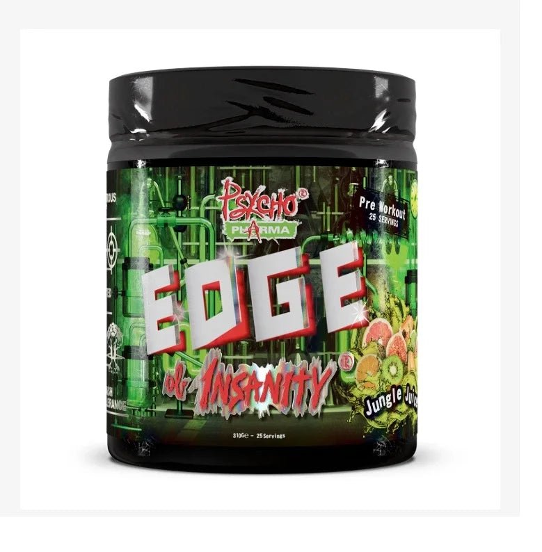 Psycho Pharma Edge of Insanity Pre - Workout Booster 310g – Blue Lemonade | Jungle Juice | Spiked Punch - jostefitvita.de
