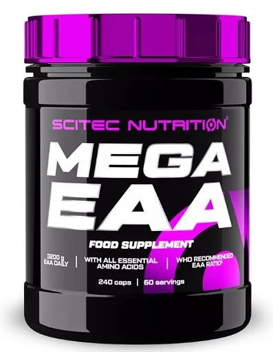Scitec Mega EAA 240 Kapseln - Alle 9 Essentiellen Aminosäuren | Hochdosiert - jostefitvita.de