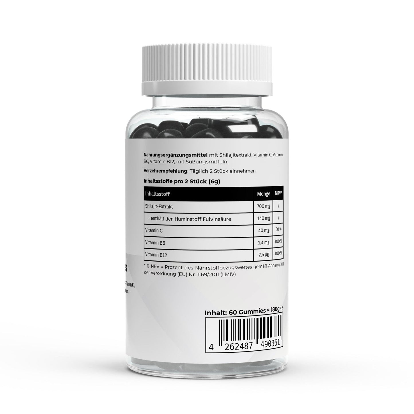 Shilajit Gummies mit Vitamin C, B6, B12 - 60 vegane Gummibärchen - jostefitvita.de
