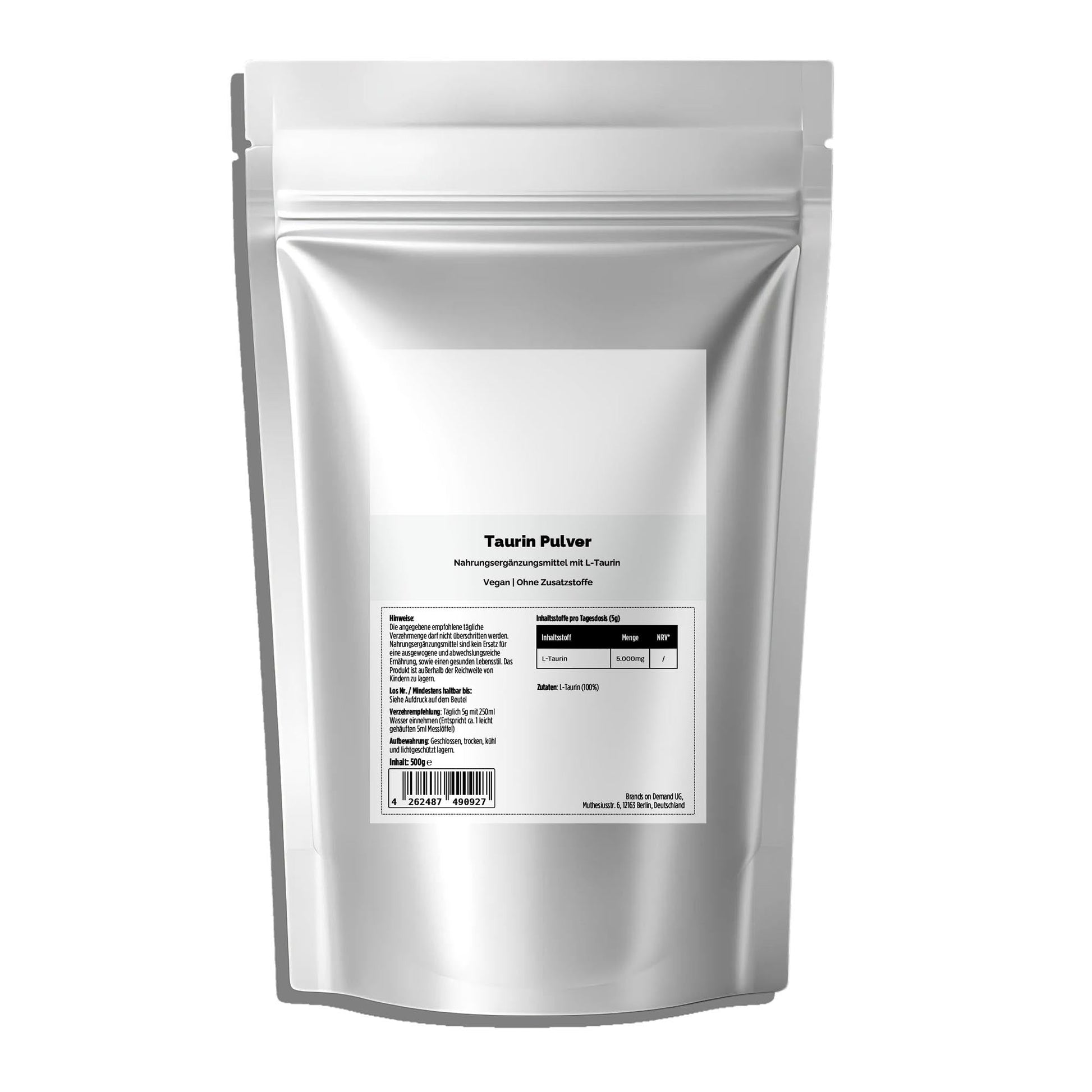 Taurin Pulver 500g - 100% Reines L - Taurin | Premium Aminosäure - jostefitvita.de