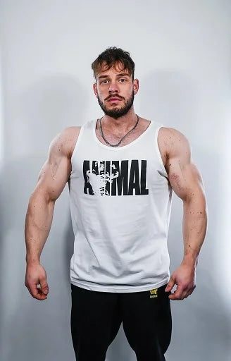 Universal Animal Tank Top Weiß - Iconic Fitness-Shirt ärmellos