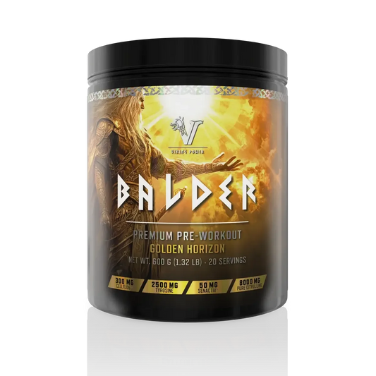 Viking Power Balder Pre-Workout Booster 500g - 2 Geschmacksrichtungen - Hochdosiert mit Koffein, Citrullin & Creatin