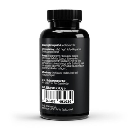 Vitamin D3 3.000 I.E 60 Softgels - Vegan & Hochdosiert | 2 Monate Vorrat - jostefitvita.de